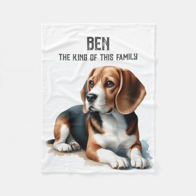 Beagle - KUNG I DENNA FAMILJ Fleecefilt (Framsidan)