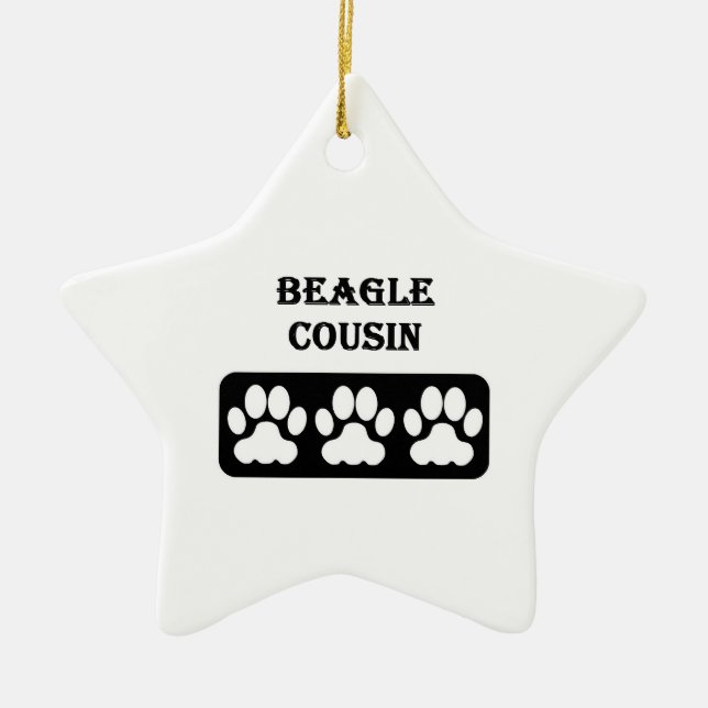 Beagle Kusin Julgransprydnad Keramik (Framsidan)