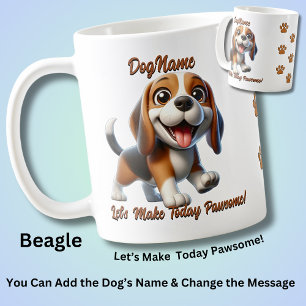 Beagle - Lägg till Hund Namn, Ändra text Kaffemugg