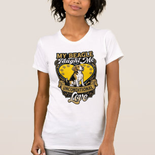 Beagle lärde mig ovillkorlig kärlek Hund hjärta ta T Shirt