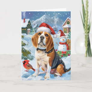 Beagle Låt det Snöa Julhelger Kort