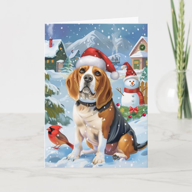 Beagle Låt det Snöa Julhelger Kort (Framsida)