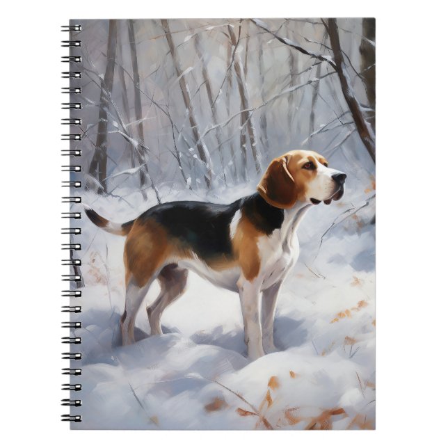 Beagle Let It Snow Jul Anteckningsbok (Framsidan)