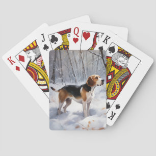 Beagle Let It Snow Jul Casinokort