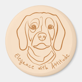 Beagle Line Art, Elegance with Attitude Magnet
