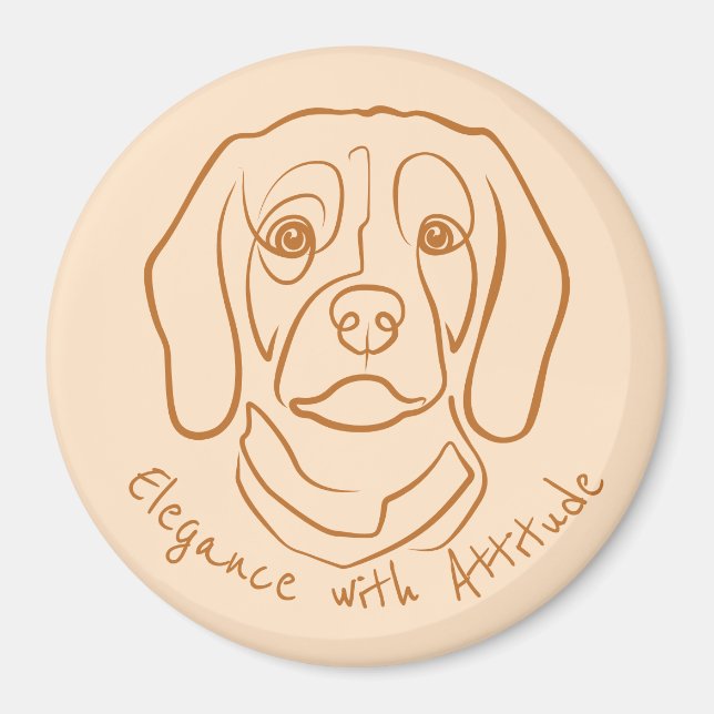 Beagle Line Art, Elegance with Attitude Magnet (Framsidan)