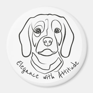 Beagle Line Art, Elegance with Attitude Magnet