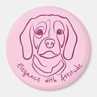 Beagle Line Art, Elegance with Attitude Magnet