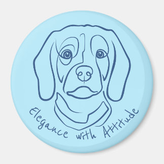 Beagle Line Art, Elegance with Attitude Magnet
