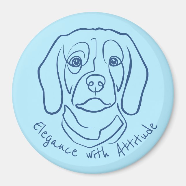 Beagle Line Art, Elegance with Attitude Magnet (Framsidan)
