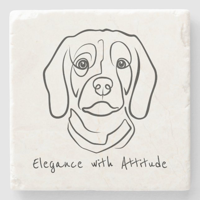 Beagle Line Art, Elegance with Attitude Stenunderlägg (Framsidan)