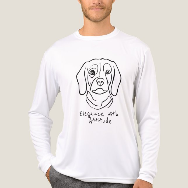 Beagle Line Art, Elegance with Attitude T Shirt (Framsida)