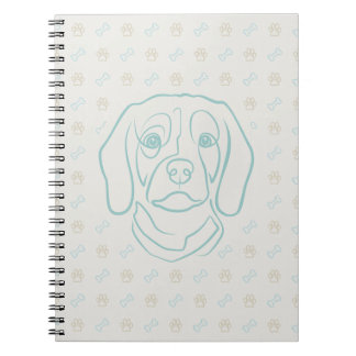 Beagle Line Art, elegans med attityd Anteckningsbok