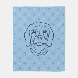 Beagle Linje Konst, Elegans med Attityd Fleecefilt