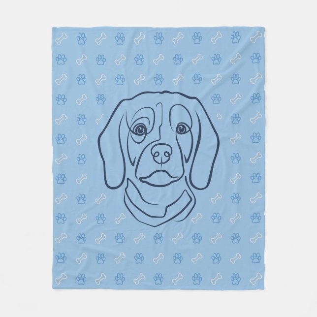 Beagle Linje Konst, Elegans med Attityd Fleecefilt (Framsidan)