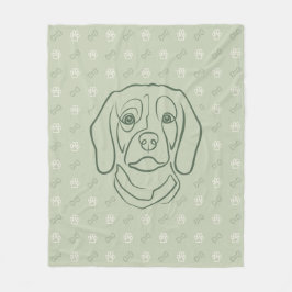 Beagle Linje Konst, Elegans med Attityd Fleecefilt