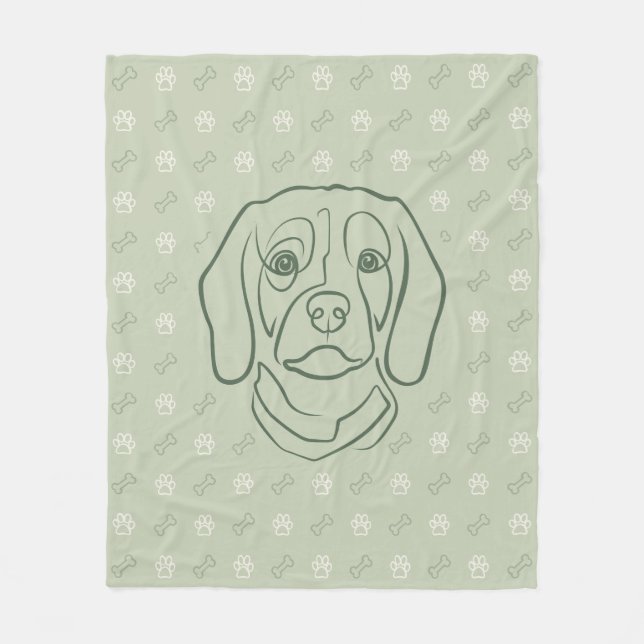 Beagle Linje Konst, Elegans med Attityd Fleecefilt (Framsidan)