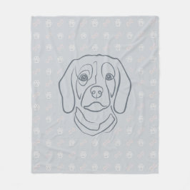 Beagle Linje Konst, Elegans med Attityd Fleecefilt