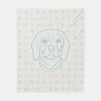 Beagle Linje Konst, Elegans med Attityd Fleecefilt