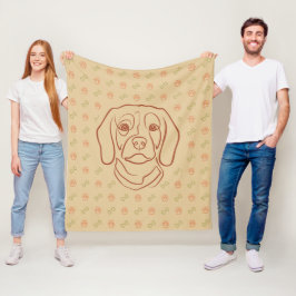 Beagle Linje Konst, Elegans med Attityd Fleecefilt