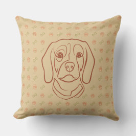 Beagle Linje Konst, Elegans med Attityd Kudde