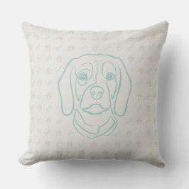 Beagle Linje Konst, Elegans med Attityd Kudde