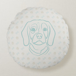 Beagle Linje Konst, Elegans med Attityd Rund Kudde