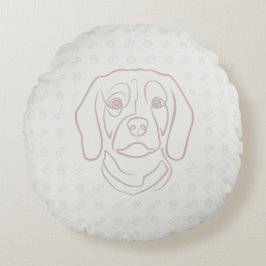 Beagle Linje Konst, Elegans med Attityd Rund Kudde