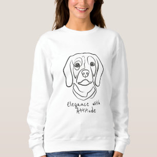 Beagle Linje Konst, Elegans med Attityd T Shirt