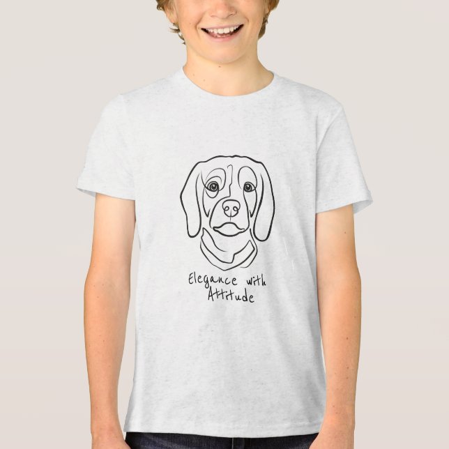 Beagle Linje Konst, Elegans med Attityd T Shirt (Framsida)