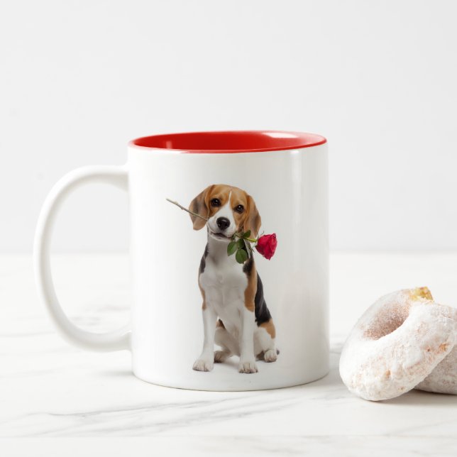 Beagle Love Två-Tonad Mugg (Med munk)