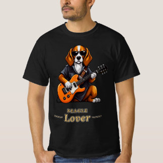 Beagle Lover Rock Star Guitar Dog Gift T Shirt