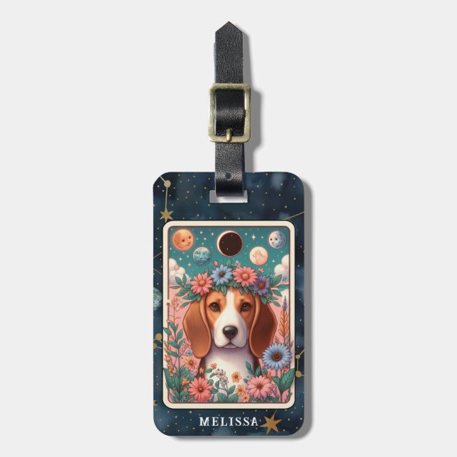 Beagle Luggage Tag Bagagebricka (Vertikal Framsida)