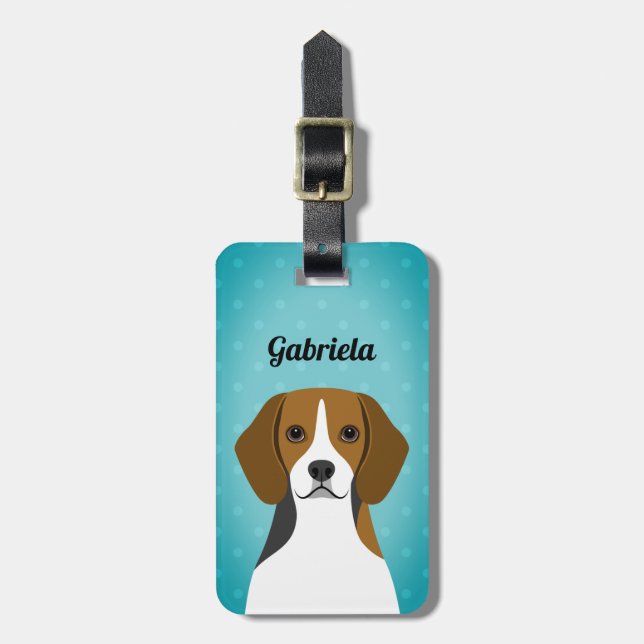 Beagle Luggage Tags Bagagebricka (Vertikal Framsida)