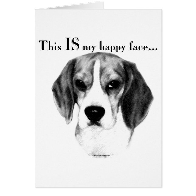 Beagle Lycklig Ansikte Hälsningskort (Framsidan)