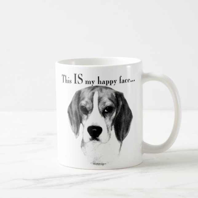 Beagle Lycklig Ansikte Kaffemugg (Höger)