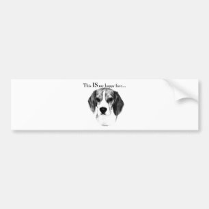 Beagle Lycklig Ansikte; Lycklig Beagle; Grumpy Bea Bildekal