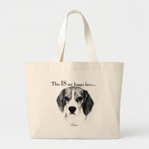 Beagle Lycklig Ansikte; Lycklig Beagle; Grumpy Bea Jumbo Tygkasse