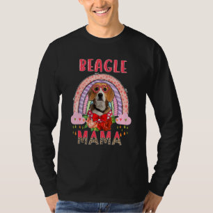 Beagle Mamma Cute Rainbow Rainy Hund Flowers Mor T Shirt