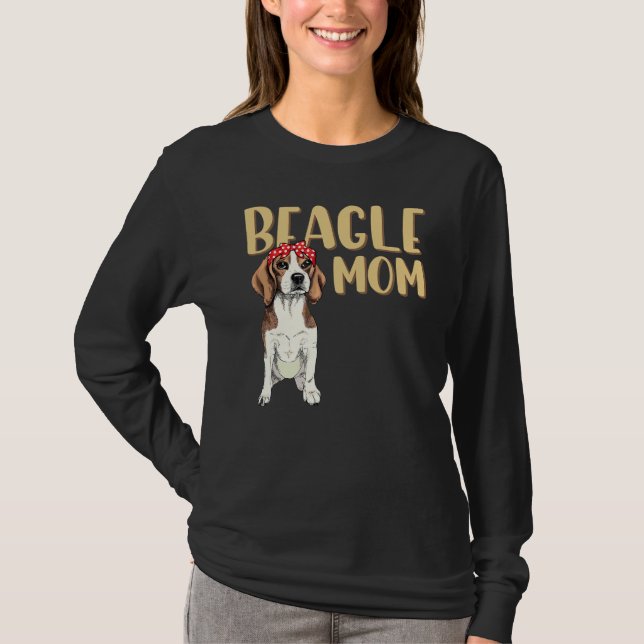 Beagle Mamma, högdagerhögkvarter för Hund till kvi T Shirt (Framsida)