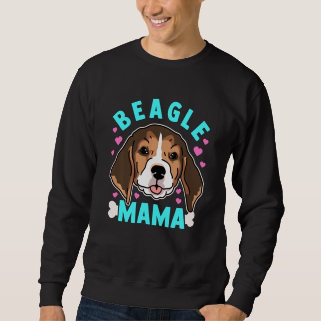 Beagle Mamma Hundägare Beagle Lång Ärmad Tröja (Framsida)