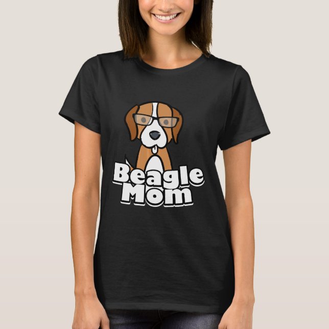 Beagle Mamma Kärlek Hund Mors dag T Shirt (Framsida)