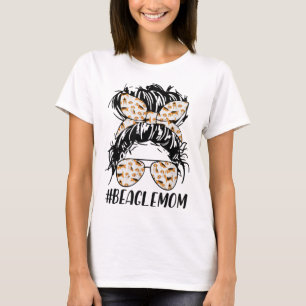 Beagle Mamma Messy Bun Hair Hund Mamma Pet Owner M T Shirt