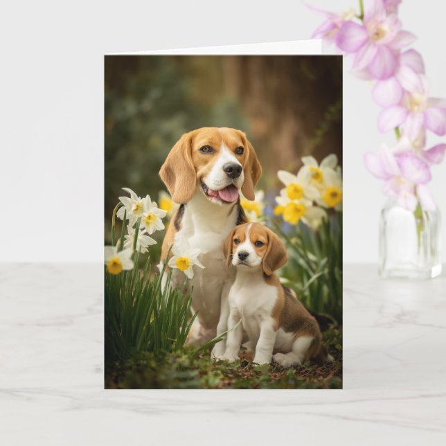 Beagle Mamma Mors Dag Kärlek Kort (Orkide)