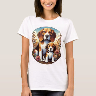 Beagle Mamma och Valp 5000 2X T Shirt