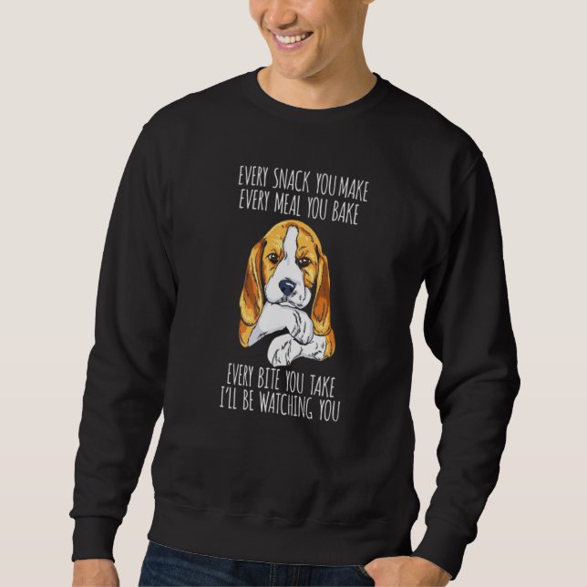 BEAGLE MAMMA PAPPA ROLIG HUND LÅNG ÄRMAD TRÖJA (Framsida)