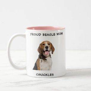 Beagle Mamma Personlig Pet Photo Hett Chocolate Två-Tonad Mugg