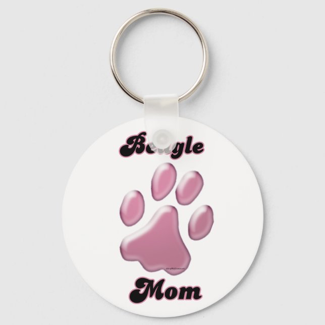 Beagle Mamma Rosa Pawprint Keychain Nyckelring (Framsida)