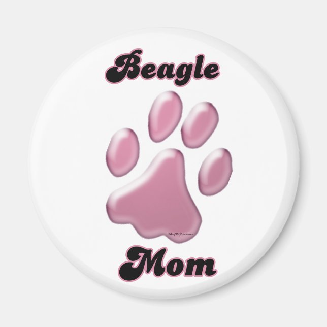 Beagle Mamma Rosa Pawprint - Magnet (Framsidan)