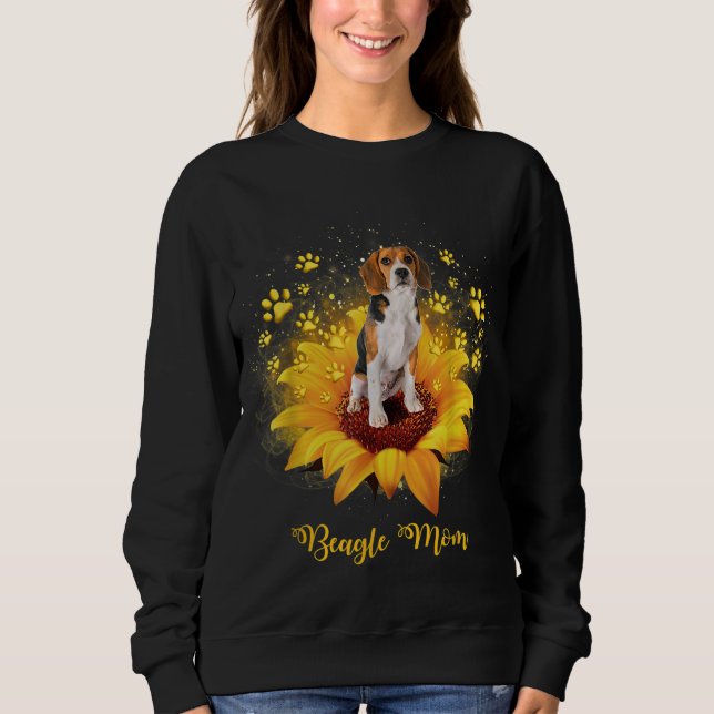 Beagle Mamma-solros med Hund Mors dag T Shirt (Framsida)